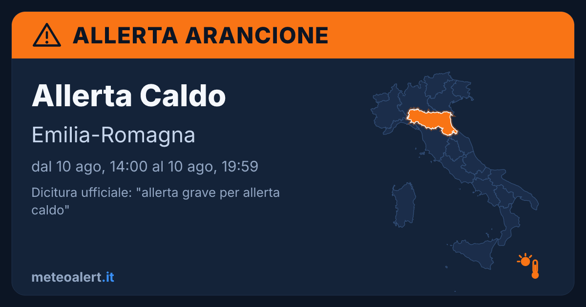 Allerta grave per allerta caldo in Emilia-Romagna: allerta arancione oggi