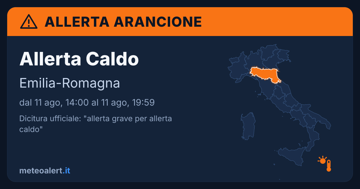 Allerta grave per allerta caldo in Emilia-Romagna: allerta arancione oggi